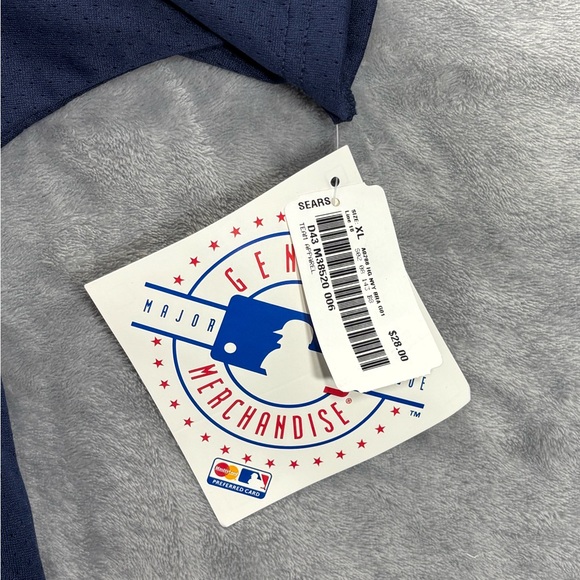 VTG NWT Atlanta Braves Majestic USA Made Jersey Adult XL Blue MLB Team Apparel - Picture 5 of 16